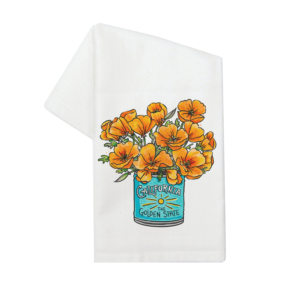 California Poppies Tea Towel