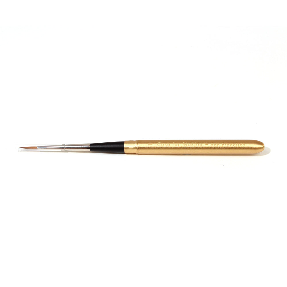 CfM Round 1 Mini Travel Paint Brush Matte Gold assembled