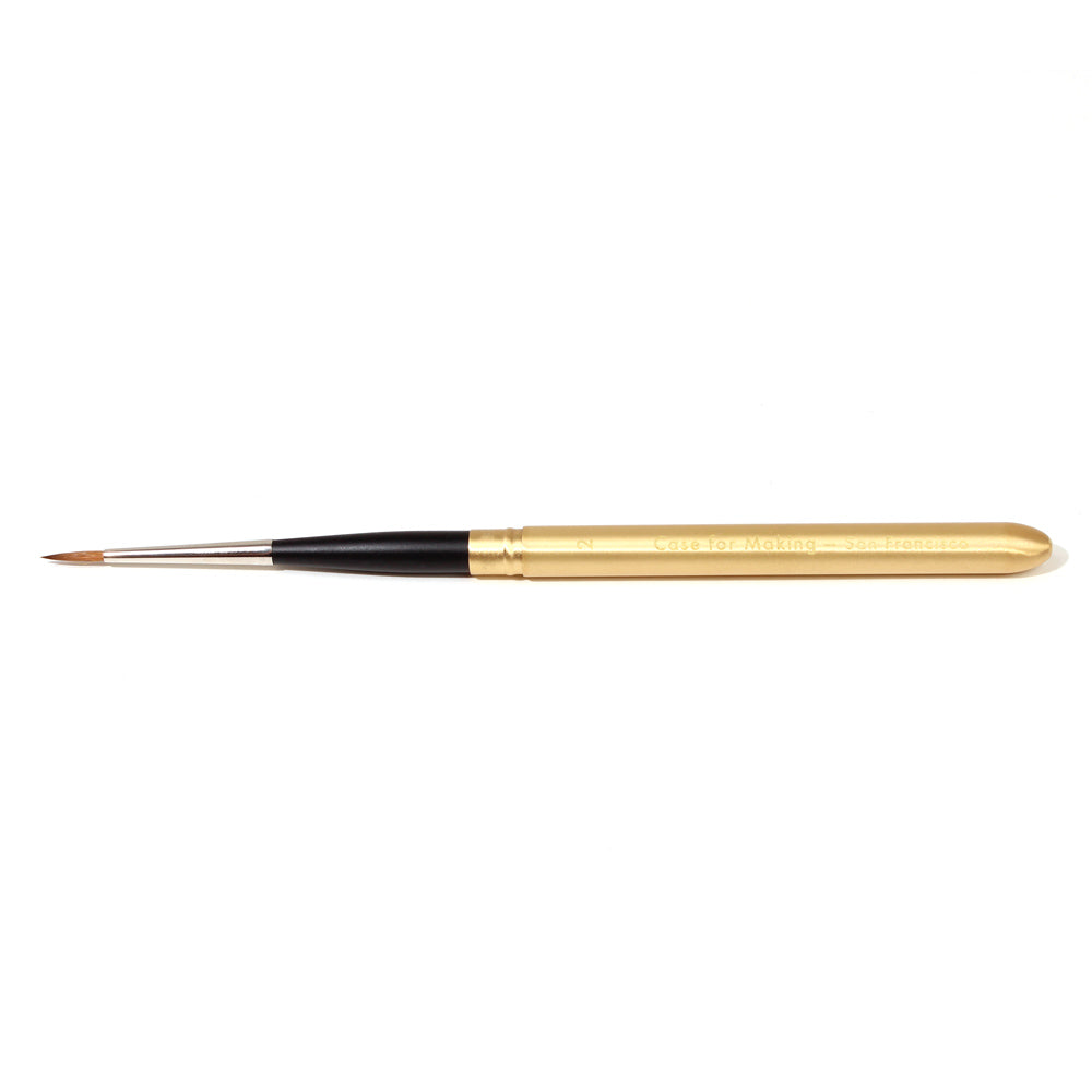 CfM Round 2 Travel Paint Brush Matte Gold assembled