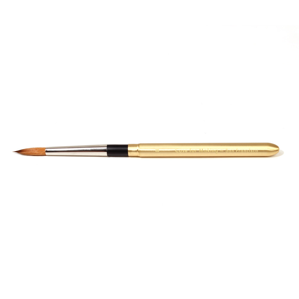 CfM Round 8 Travel Paint Brush Matte Gold assembled
