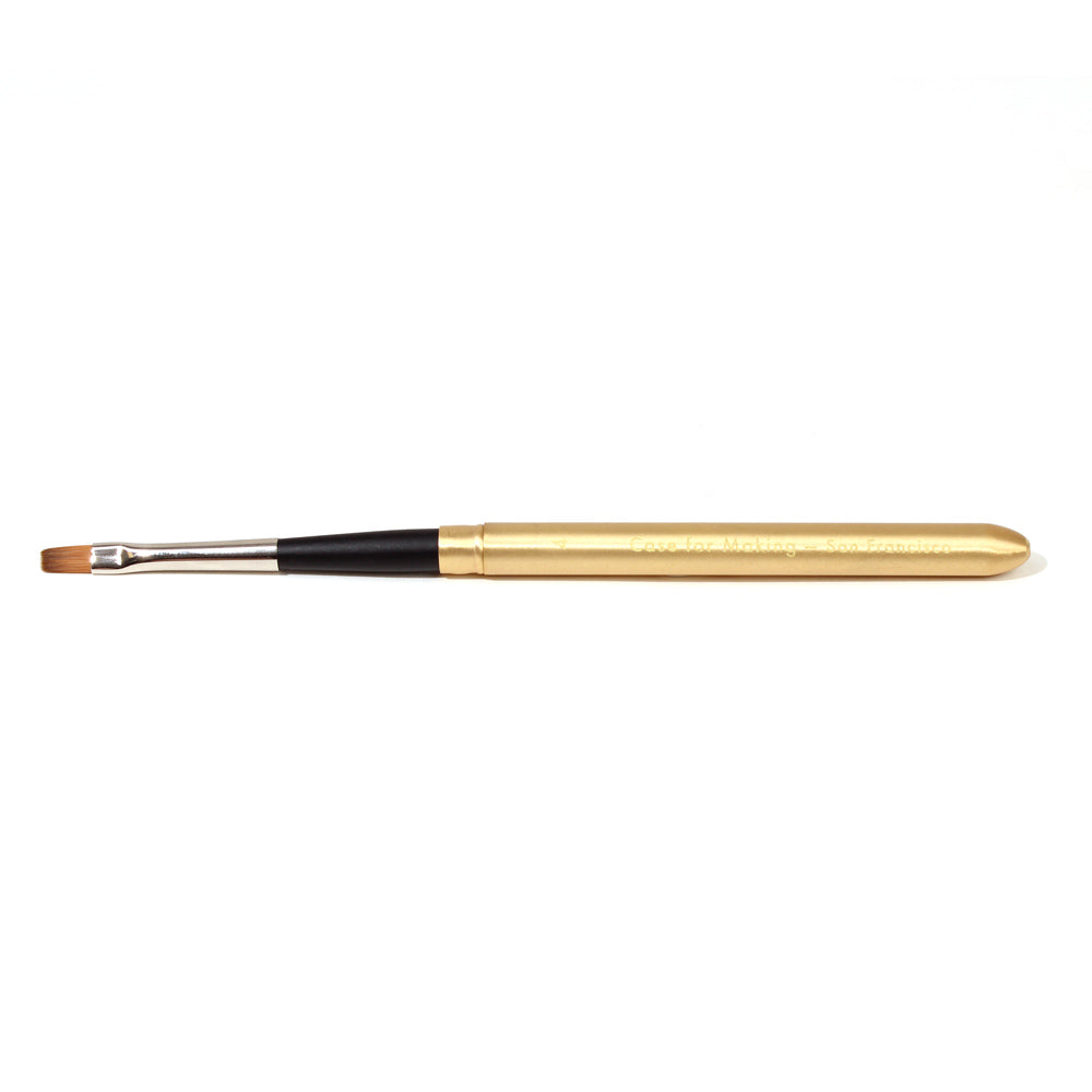 CfM Flat 4 Travel Paint Brush Matte Gold assembled