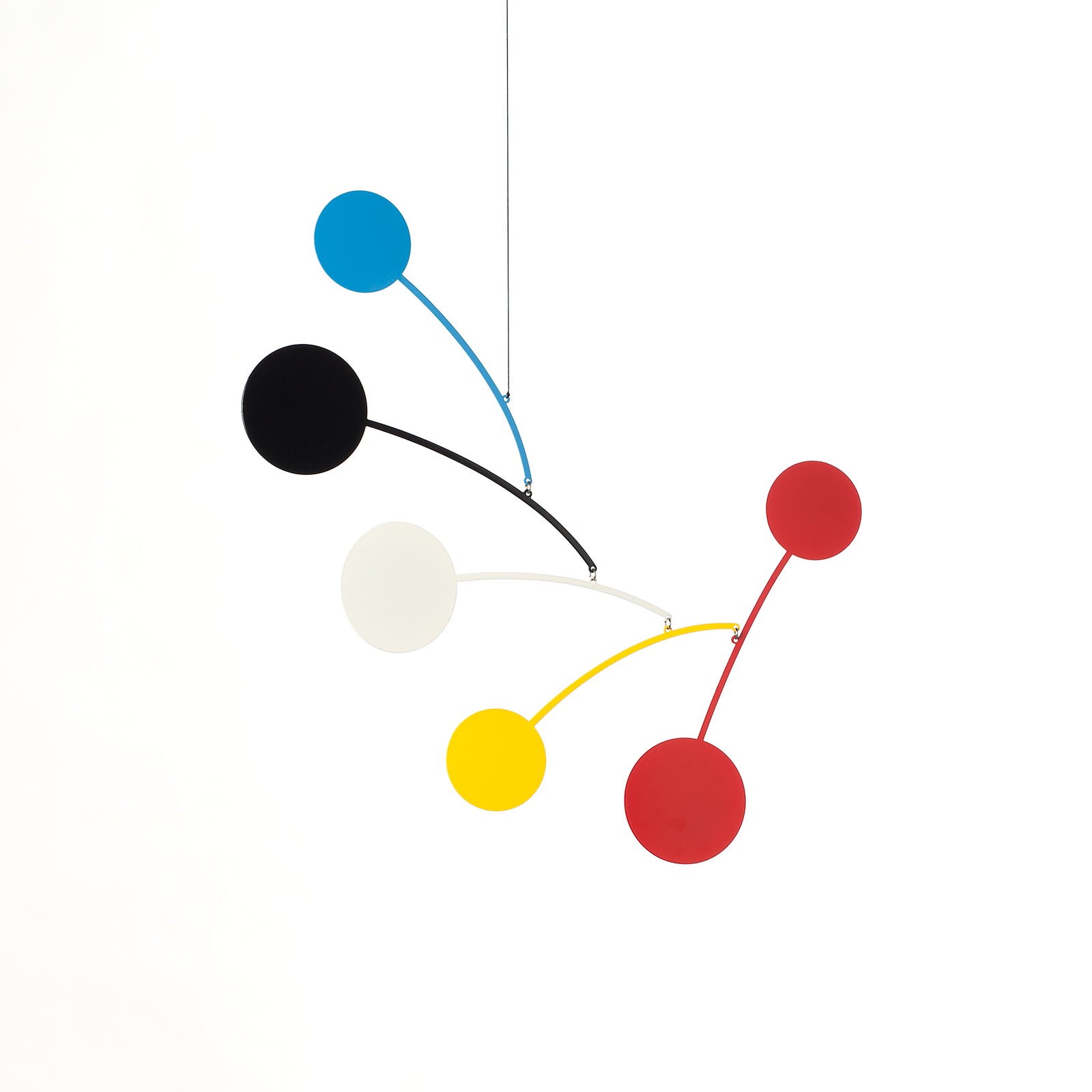 Circle Series Mobile: Blue, Black, White, Yellow + Red