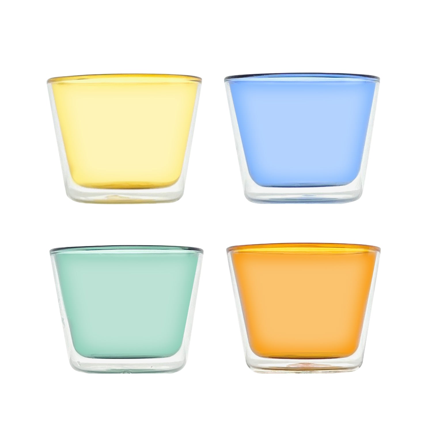 Rocks Double-Wall Glasses Color Set of 4
