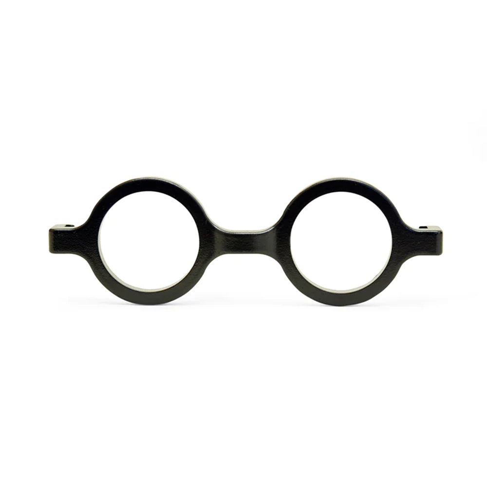 Black eyeglasses on a white background