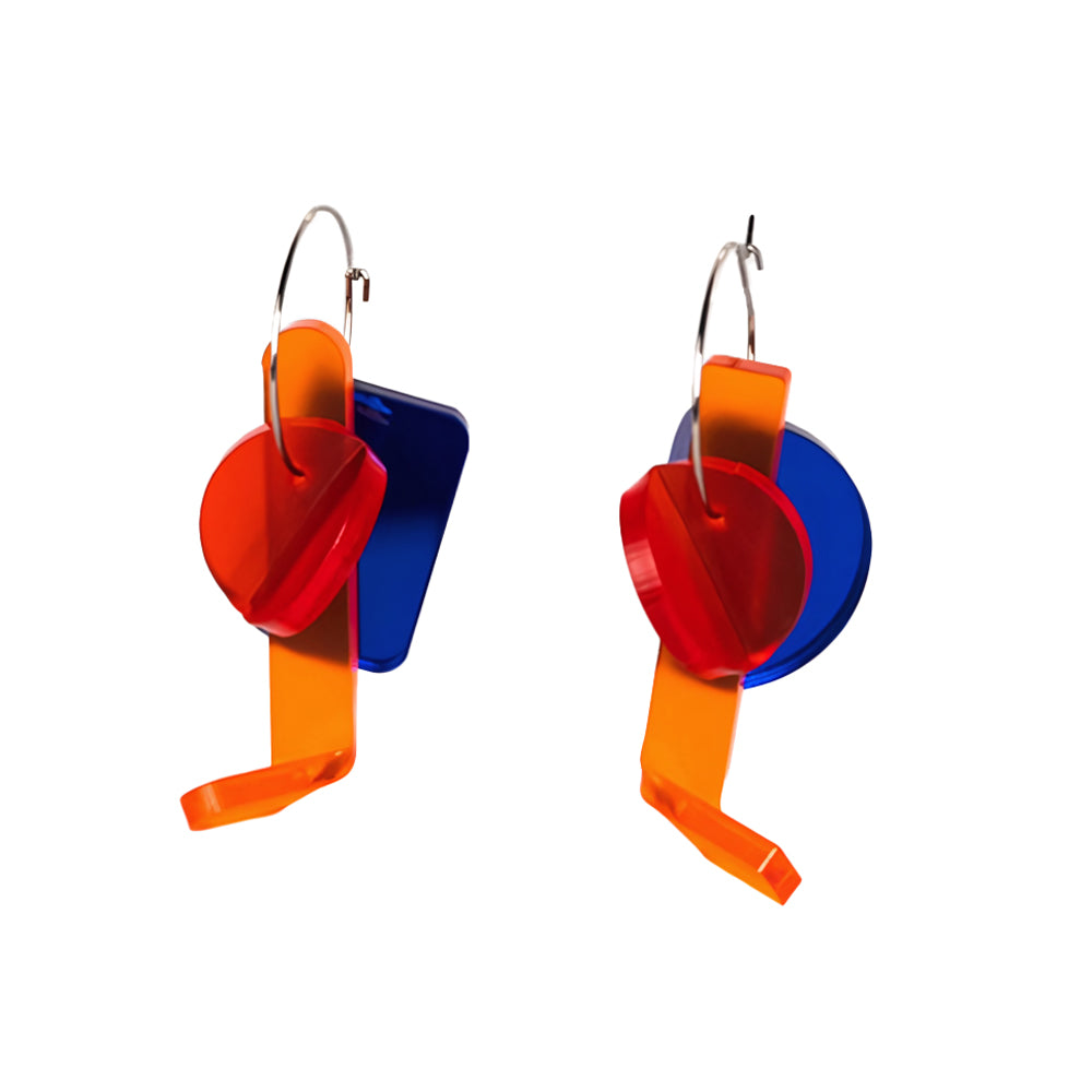 Flow Earrings: Orange + Blue