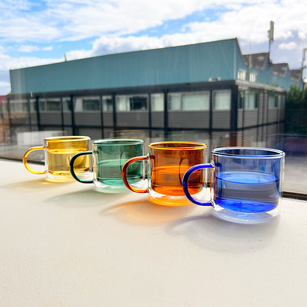 ＊希少＊ENHYPEN ソンフン DOUBLE WALL GLASS MUG付属 Cubo Double-Wall Medium Cups Set of 4 - SFMOMA Museum Store