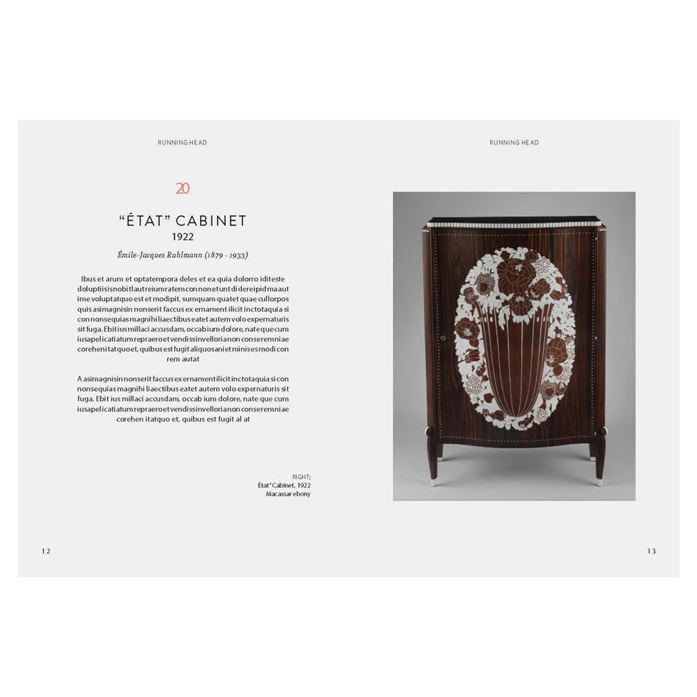 Page from a book featuring an 'Etât' cabinet with decorative design on a white background.