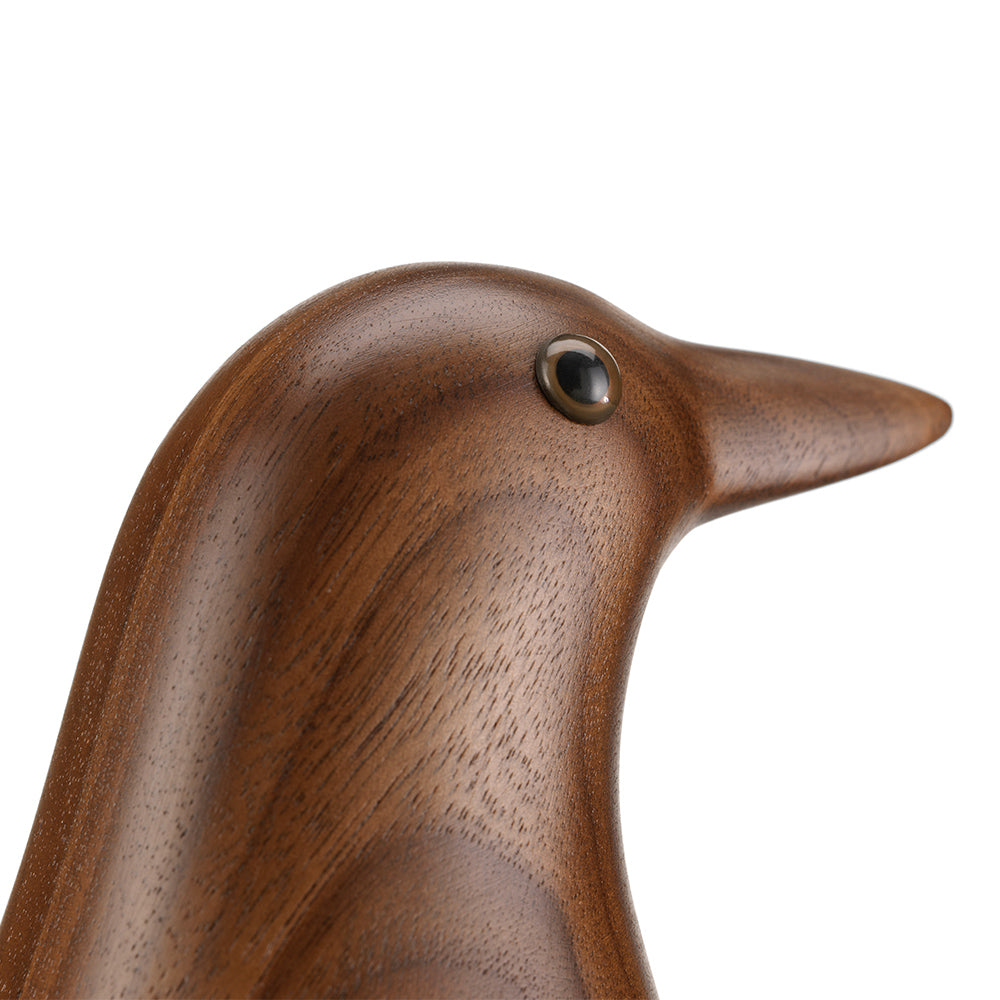 Close-up bird figure on a white background