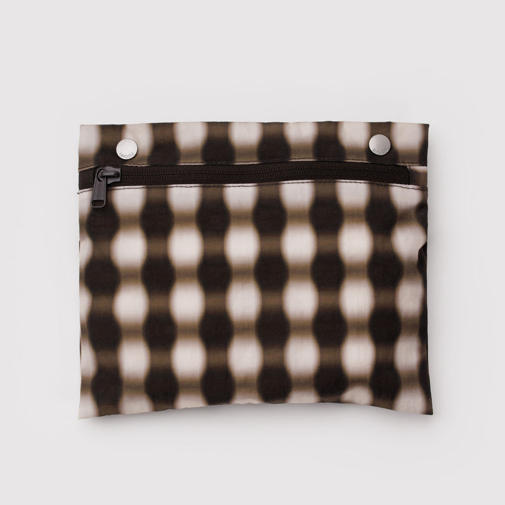 Checkered pouch with a zipper on a white background