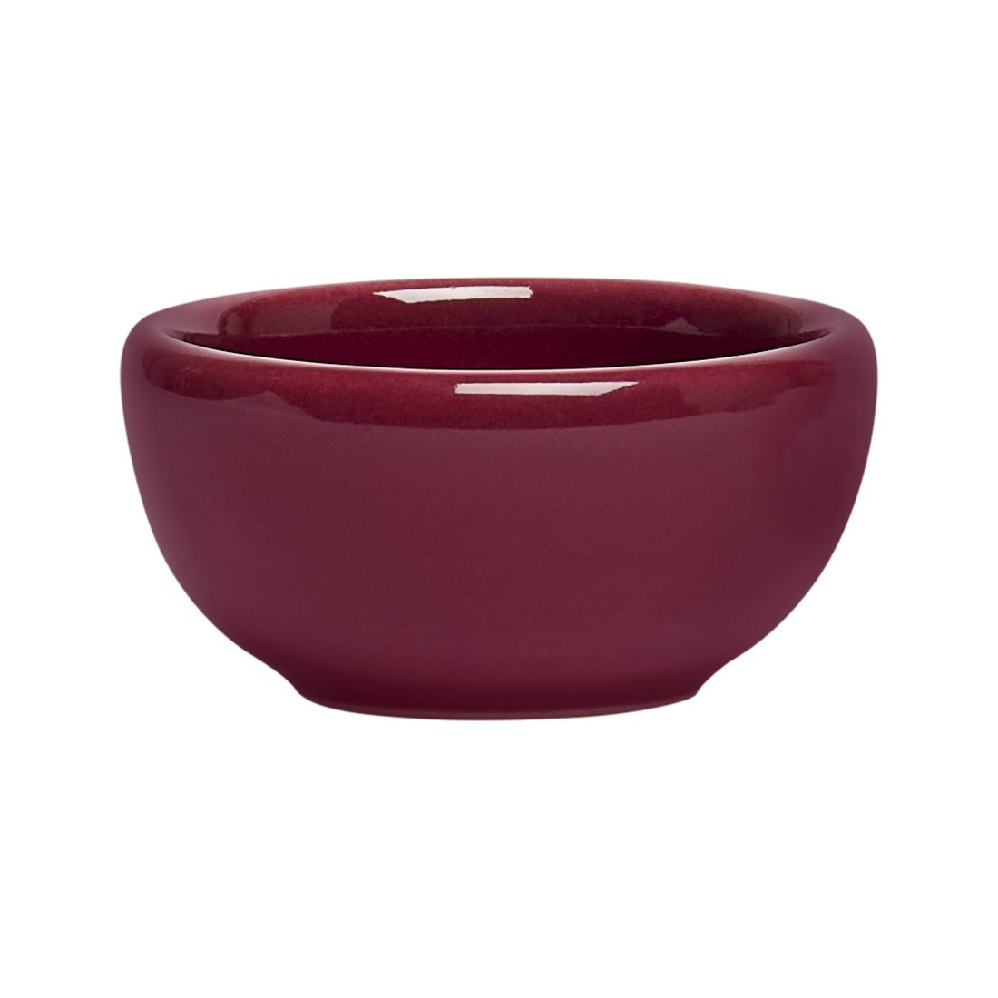 Red ceramic bowl on a white background