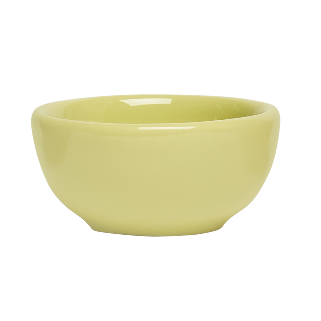 lime green ceramic bowl on a white background