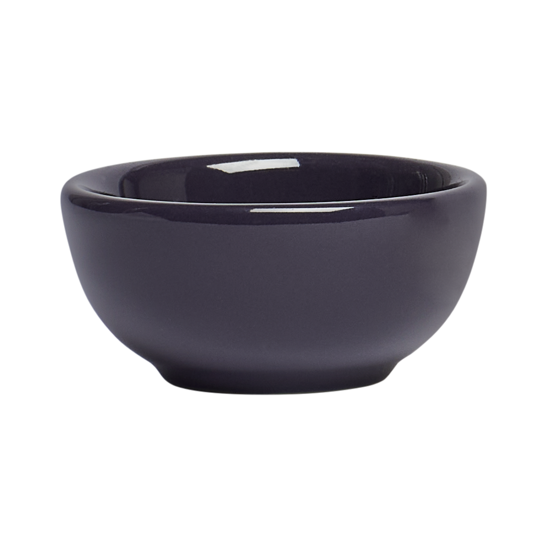 Navy ceramic bowl on a white background