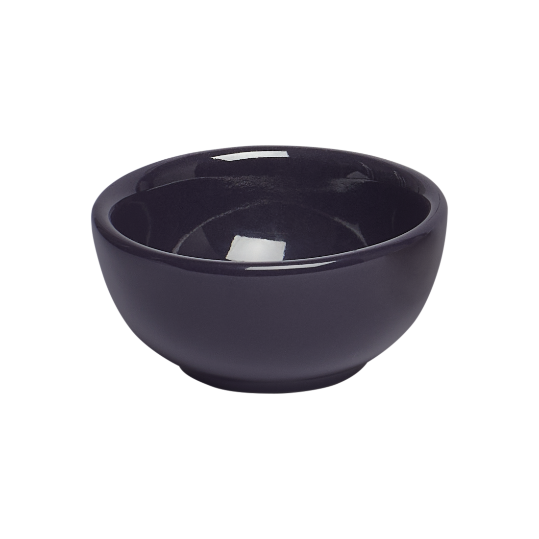 Navy ceramic bowl on a white background