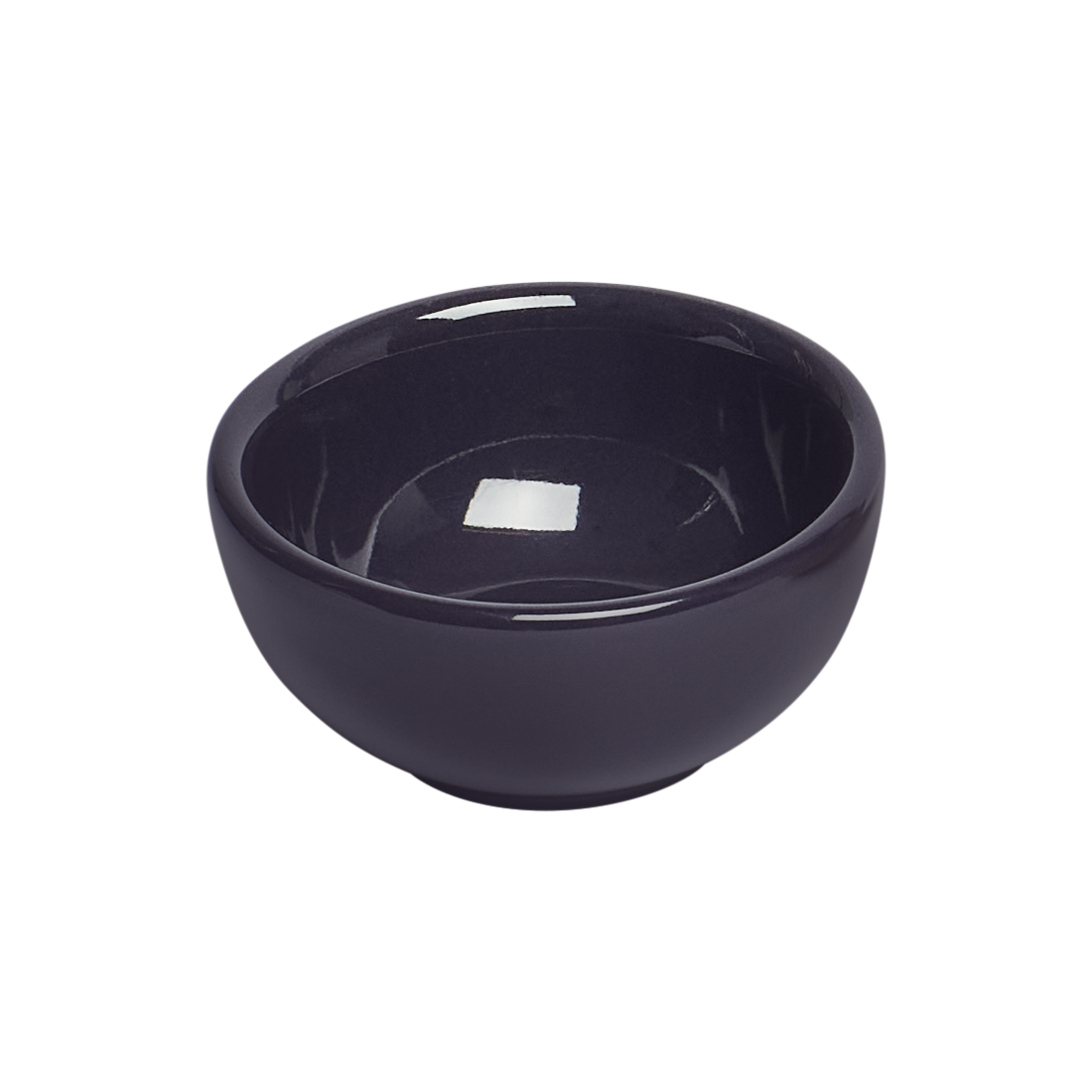 Navy ceramic bowl on a white background