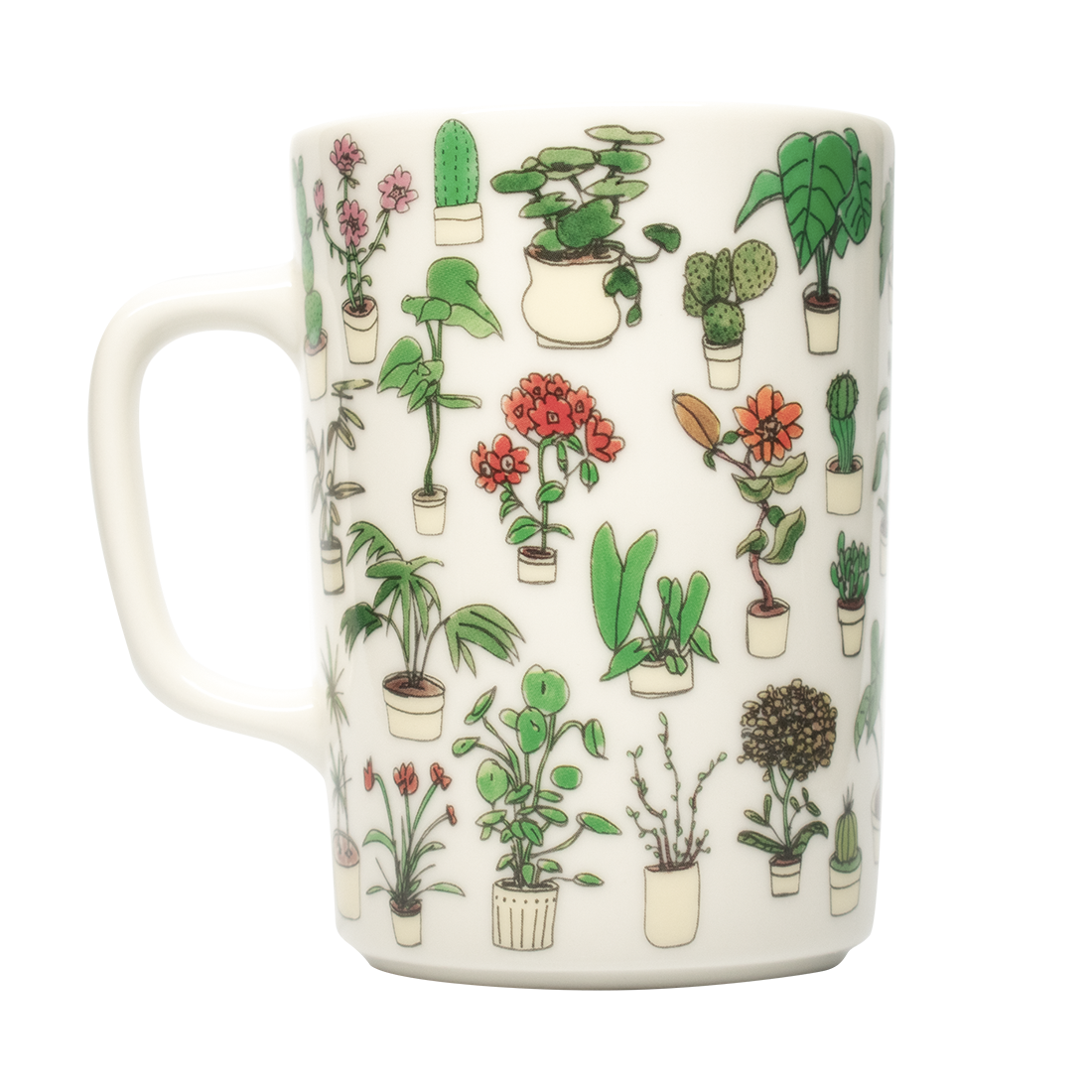 Mug with plant pattern on a white background