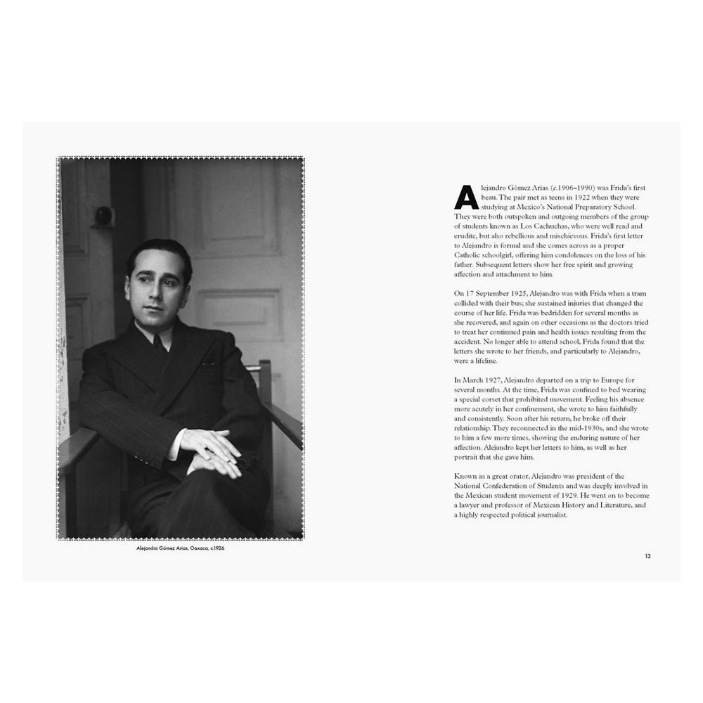 Black and white portrait of a man with text on a white background