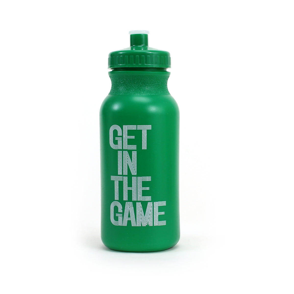 SFMOMA Get in the Game Water Bottle: Green GITG logo side