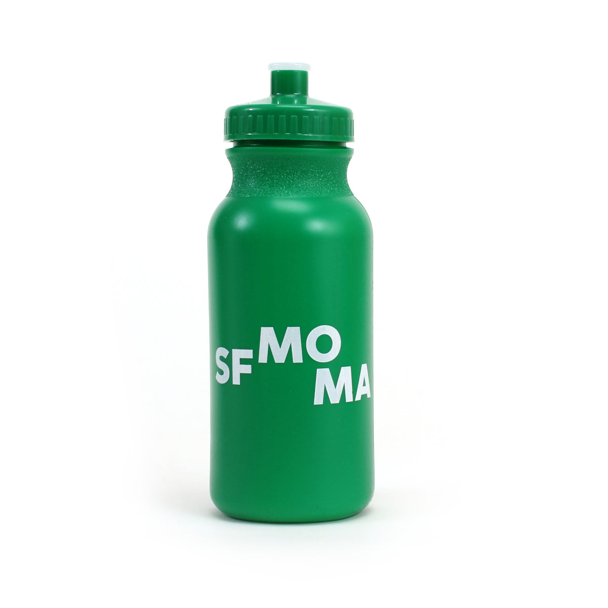 SFMOMA Get in the Game Water Bottle: Green SFMOMA logo side