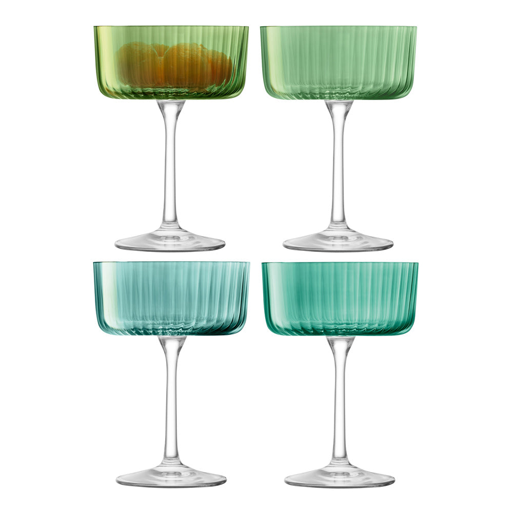 Gems Champagne and Cocktail Glass: Jade (Set of 4)