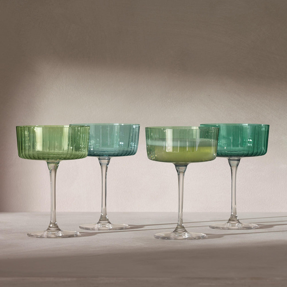 Gems Champagne and Cocktail Glass: Jade (Set of 4)