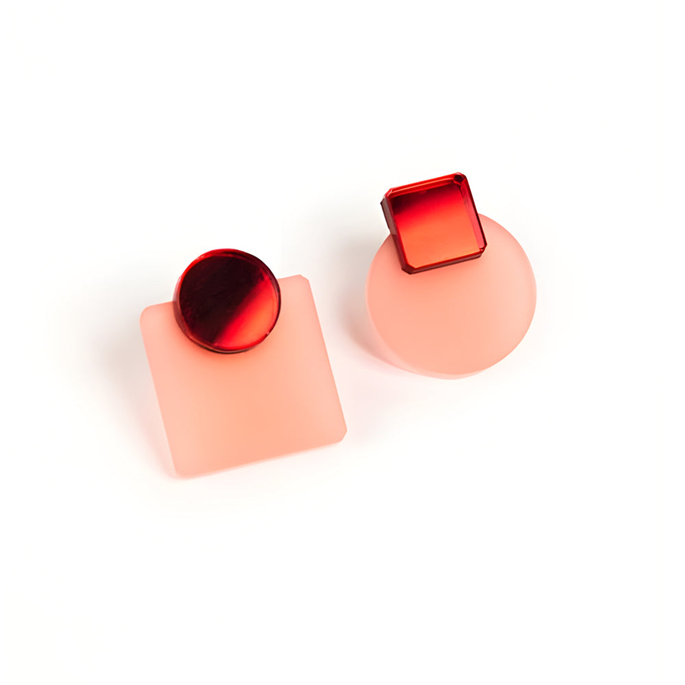 Glare Mini Rose and Red Earrings