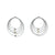Grad Circle Post Earrings: Gunmetal + Silver