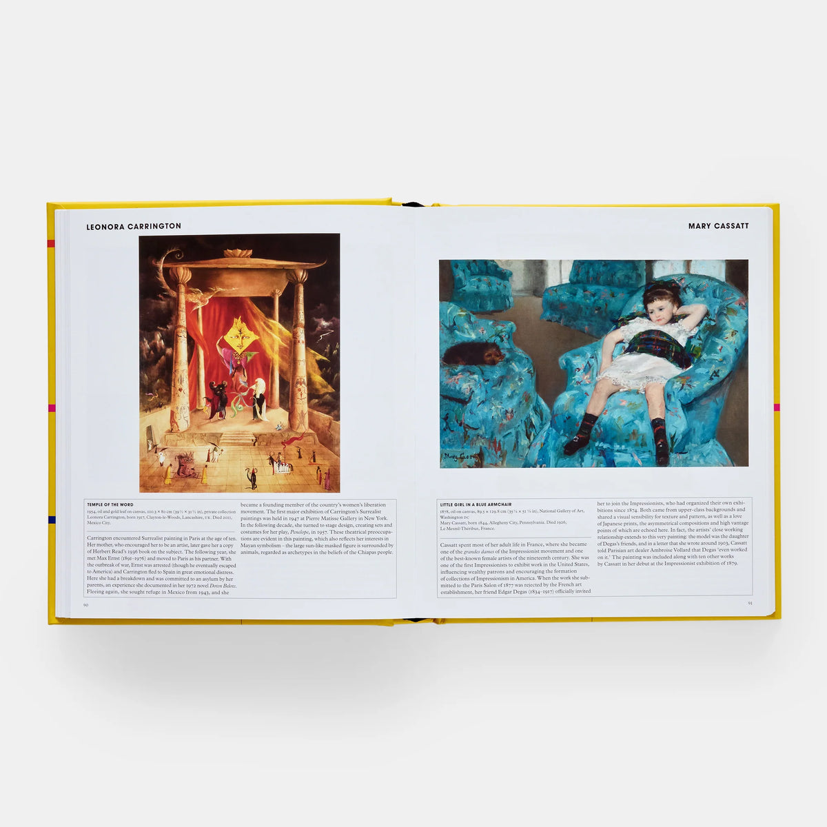 Open book showing two pages with images and text on a white background