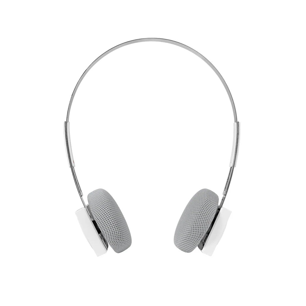 White headphones on a white background