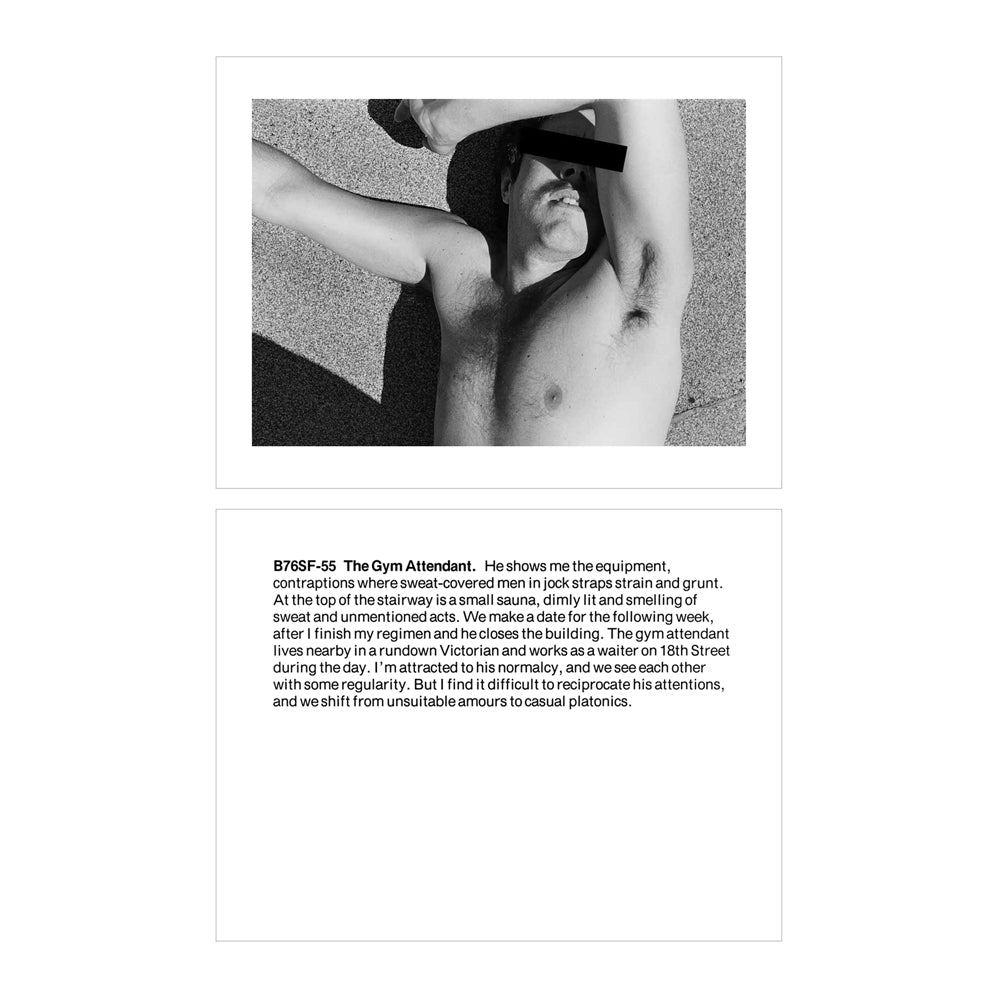 Black and white image of a person with text below.
