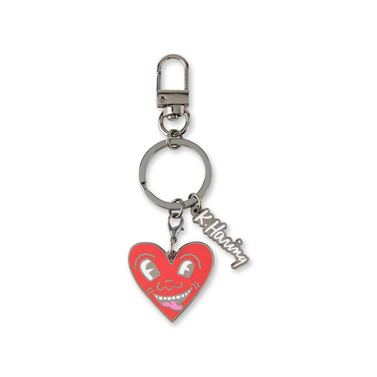 Keith Haring Red Heart Face Keychain