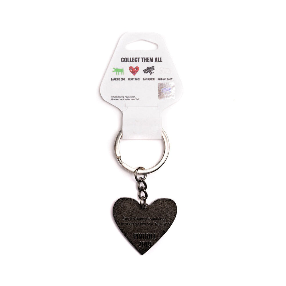 Back view of Haring Red Heart Face Keychain.
