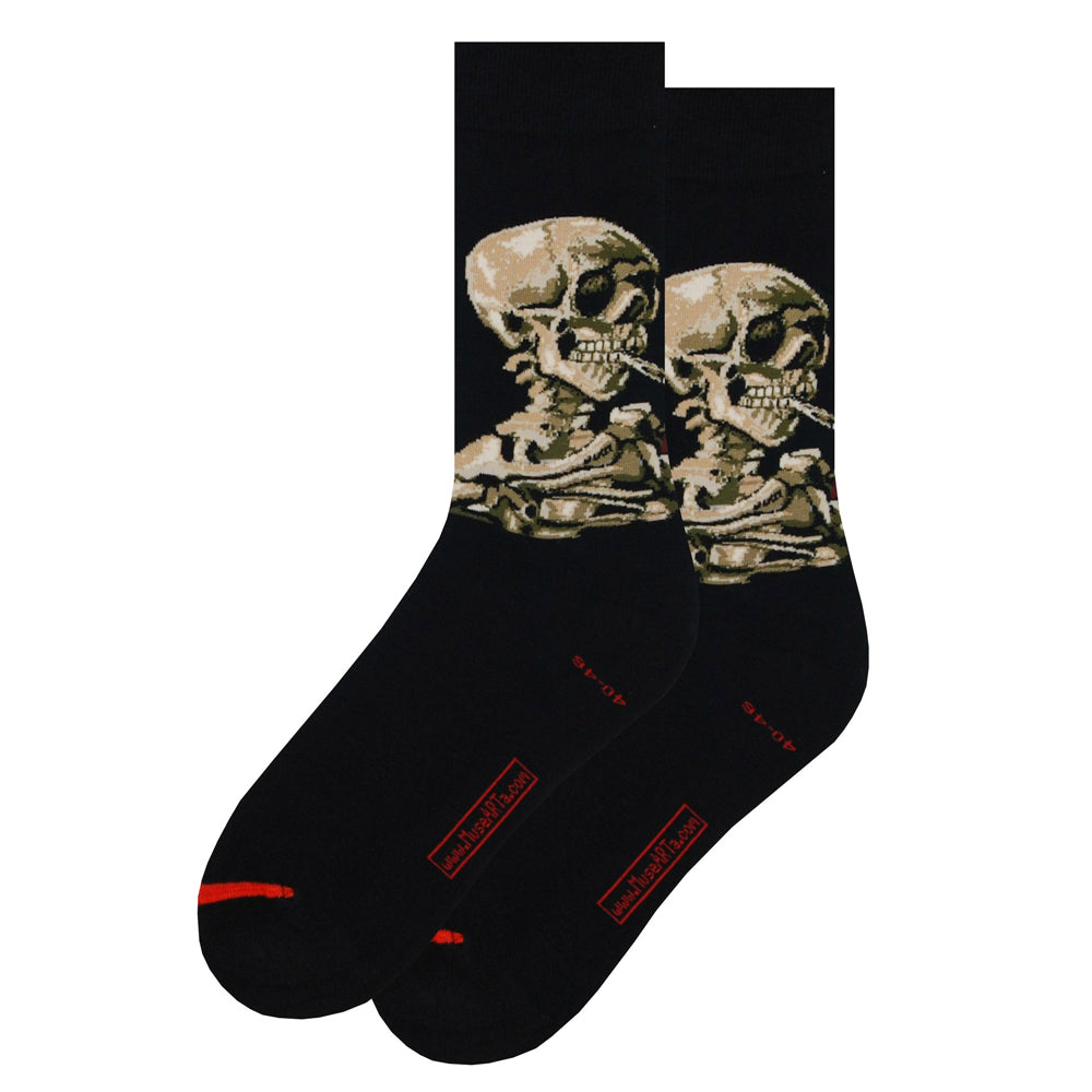 Head of a Skeleton with a Burning Cigarette Socks: Large