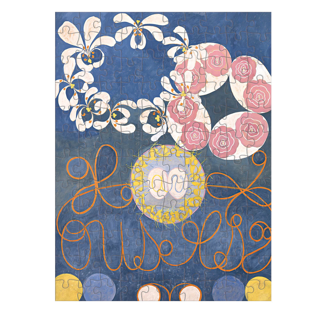 One side of puzzle with artwork by Hilma af klint.