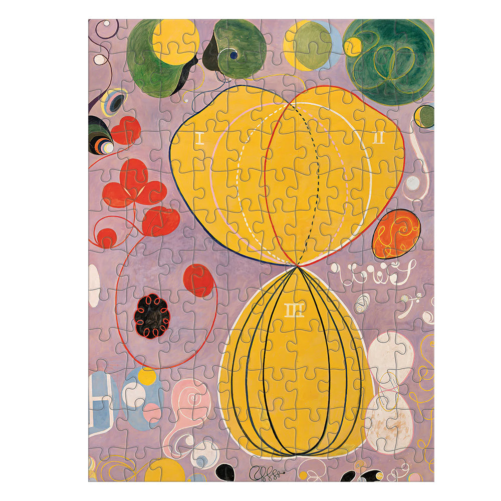 One side of puzzle with artwork by Hilma af klint.