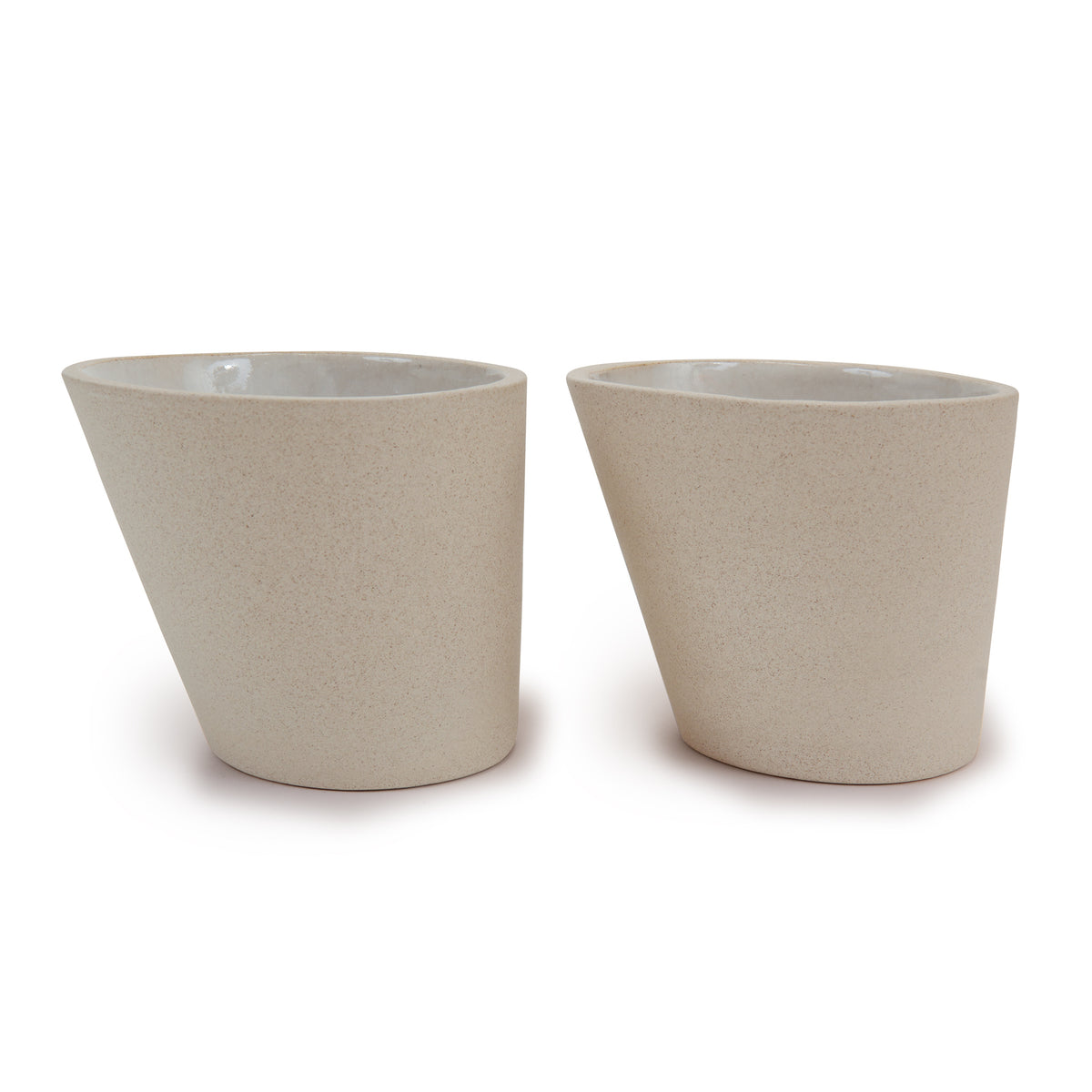 Ceramic Local Cup Grey Set Of 2 on white