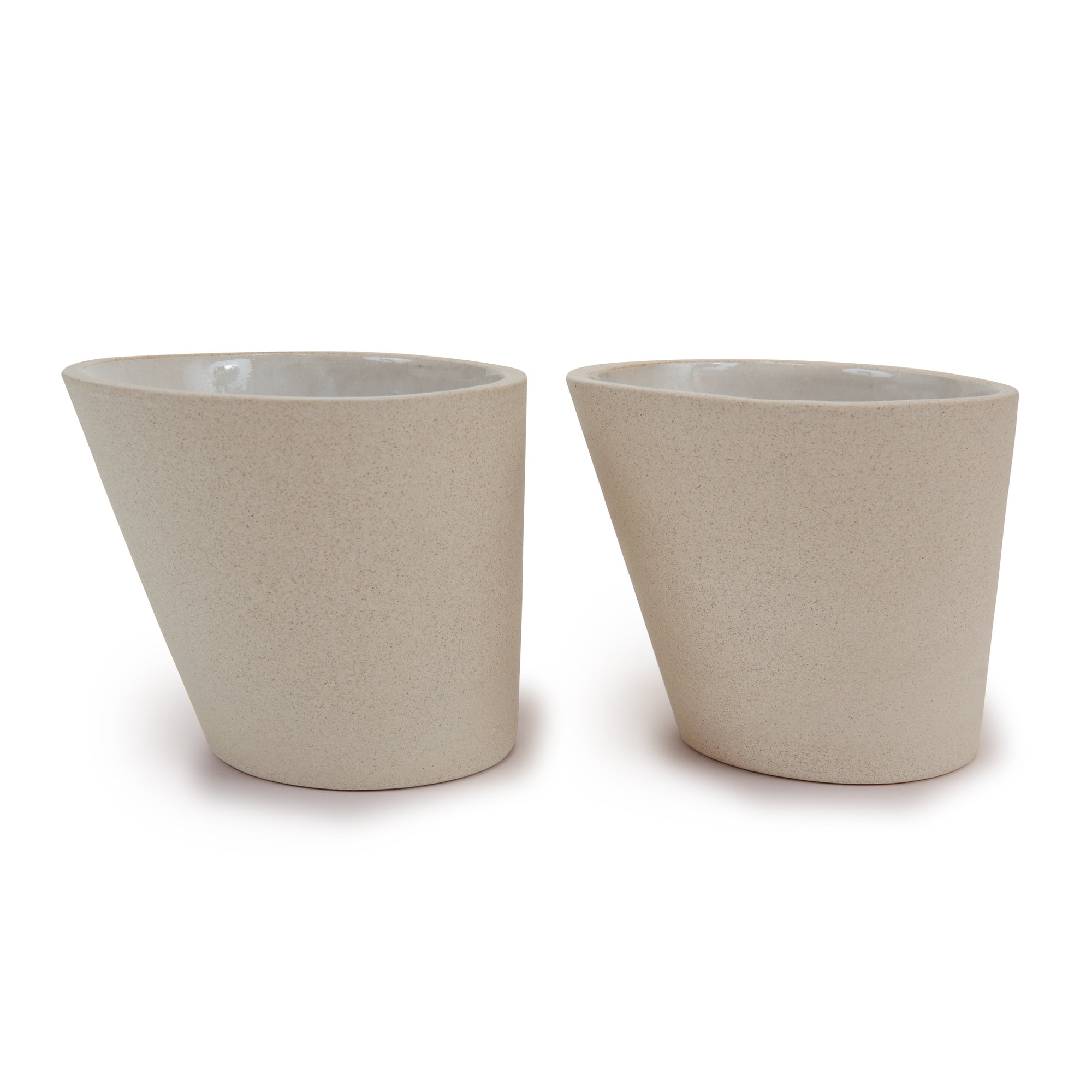 Ceramic Local Cup Grey Set Of 2 on white