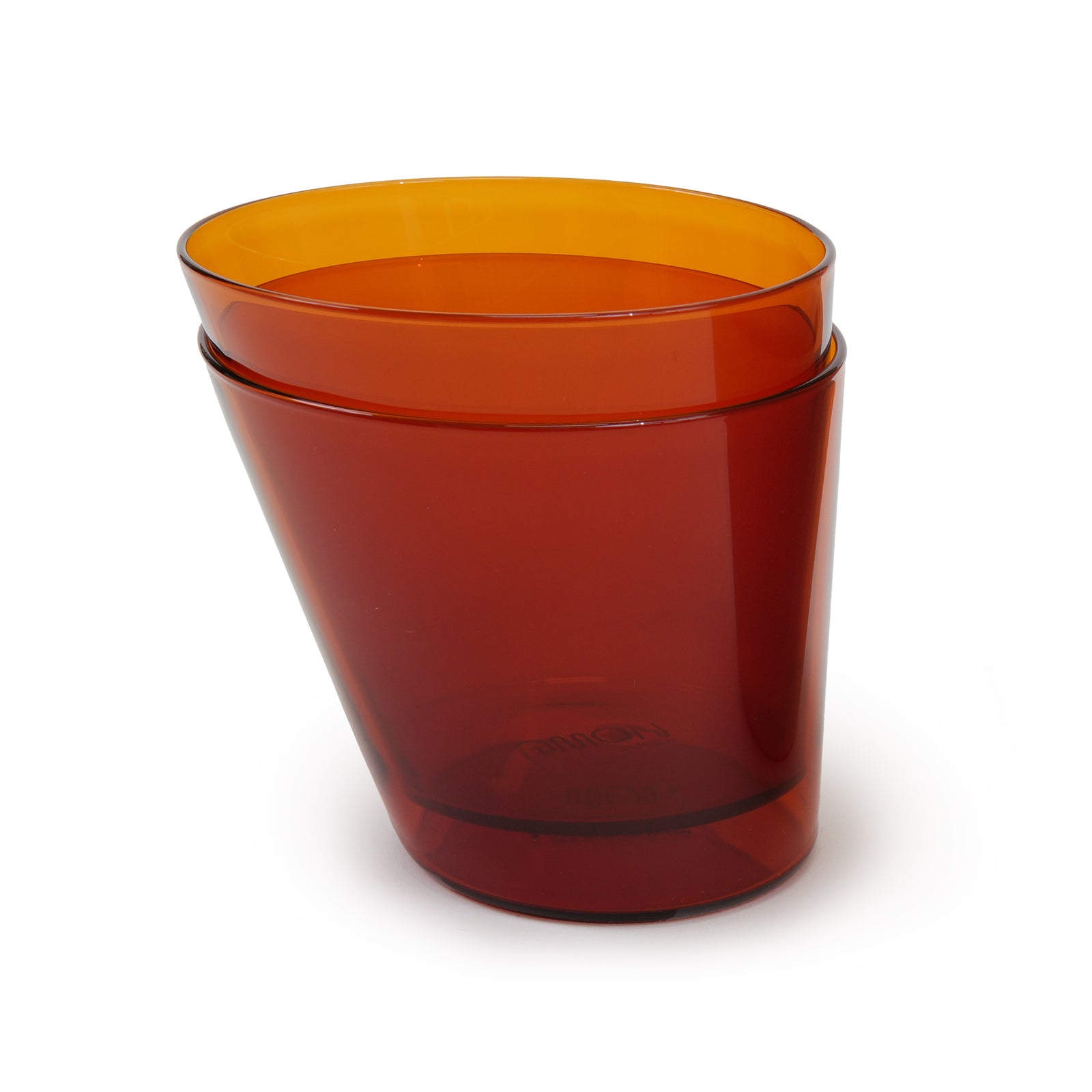 Glass Local Cup Amber Set Of 2 on white background