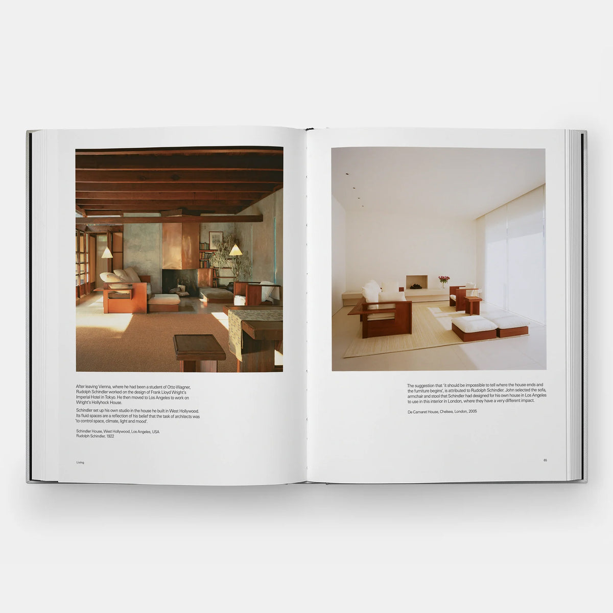 The book cover of 'John Pawson The Minimal Home' by Deyan Sudjc, published by Phaidon. The cover is a warm off-white/cream color with a central architectural photograph showing a minimalist interior with a wooden bed and a woven rug.