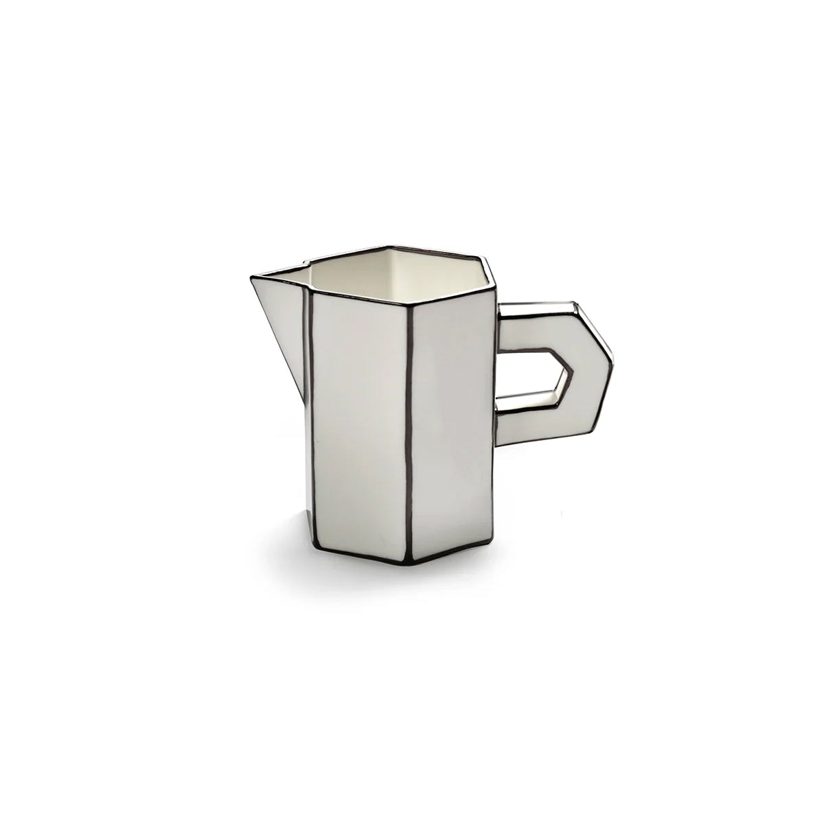 White pitcher on a white background