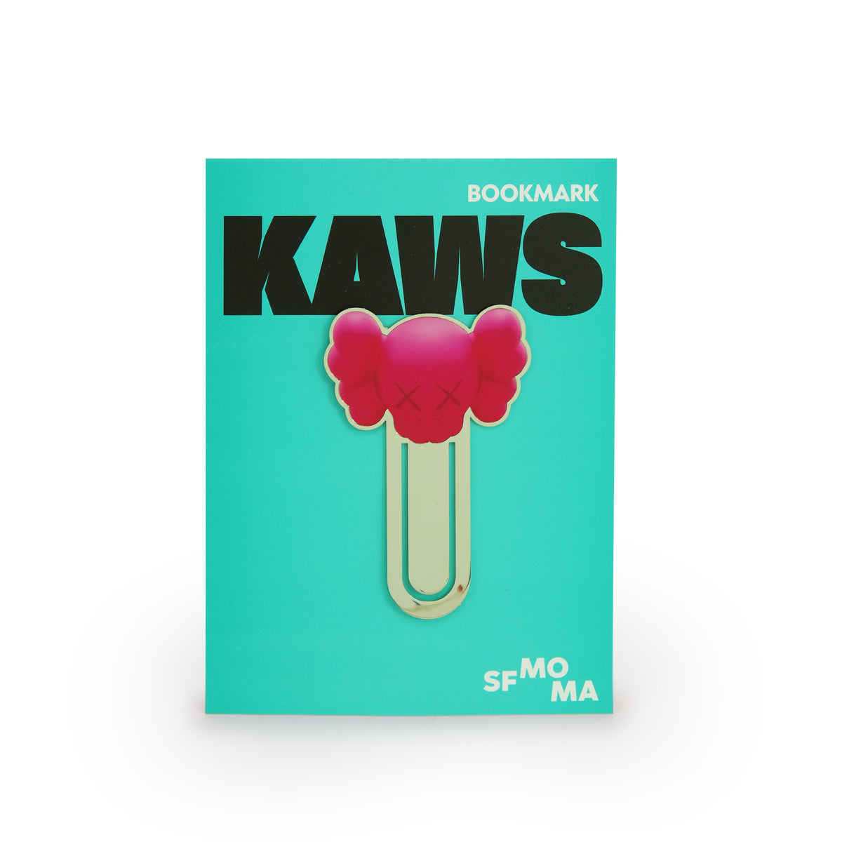 KAWS WHAT PARTY Bookmark Clip front view on backing card