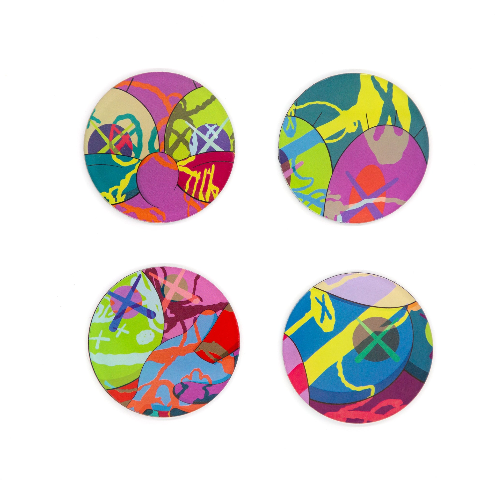 KAWS THE NEWS Round Magnet Set of 4 - SFMOMA Museum Store