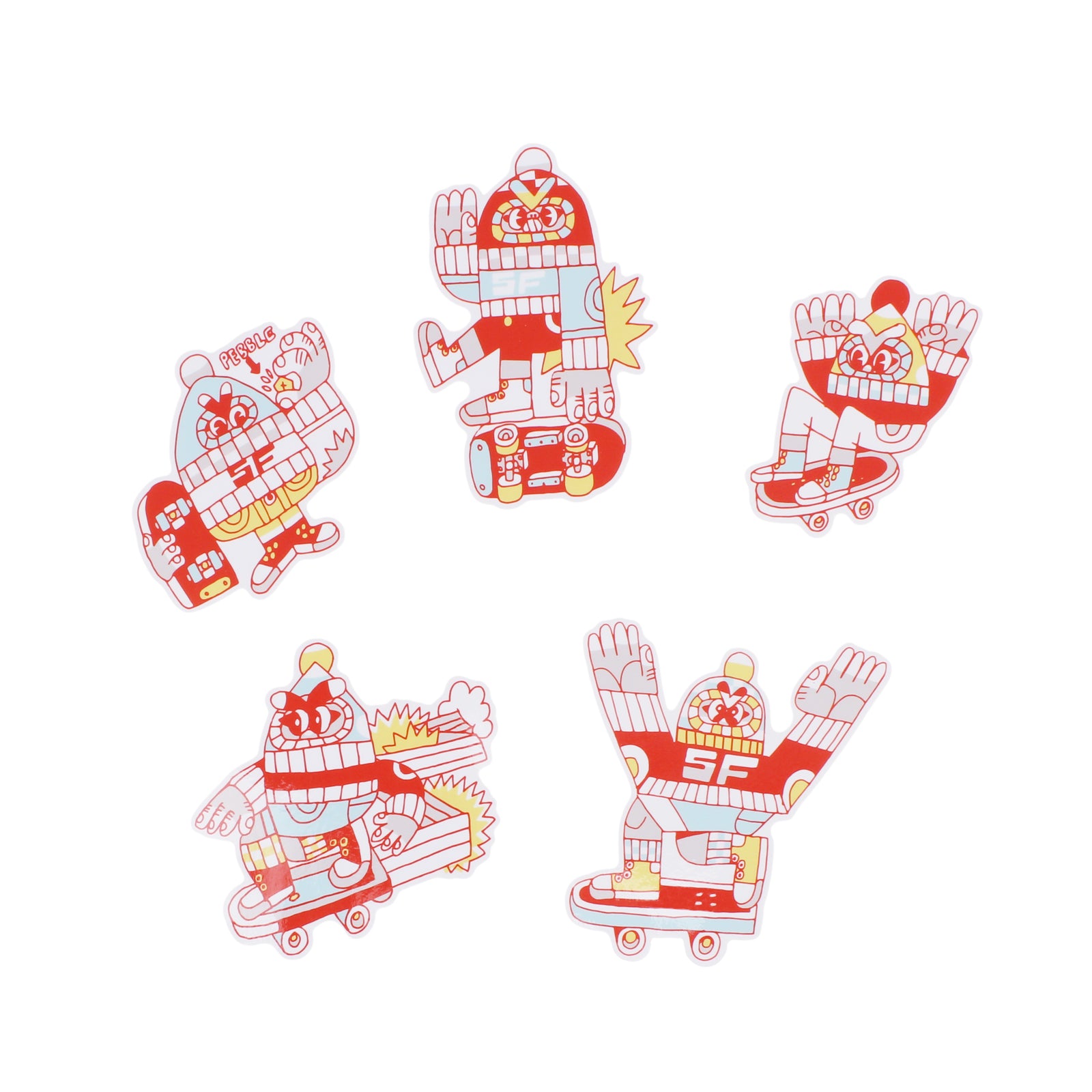 KEFE Downhill Skateboard Team Sticker Pack