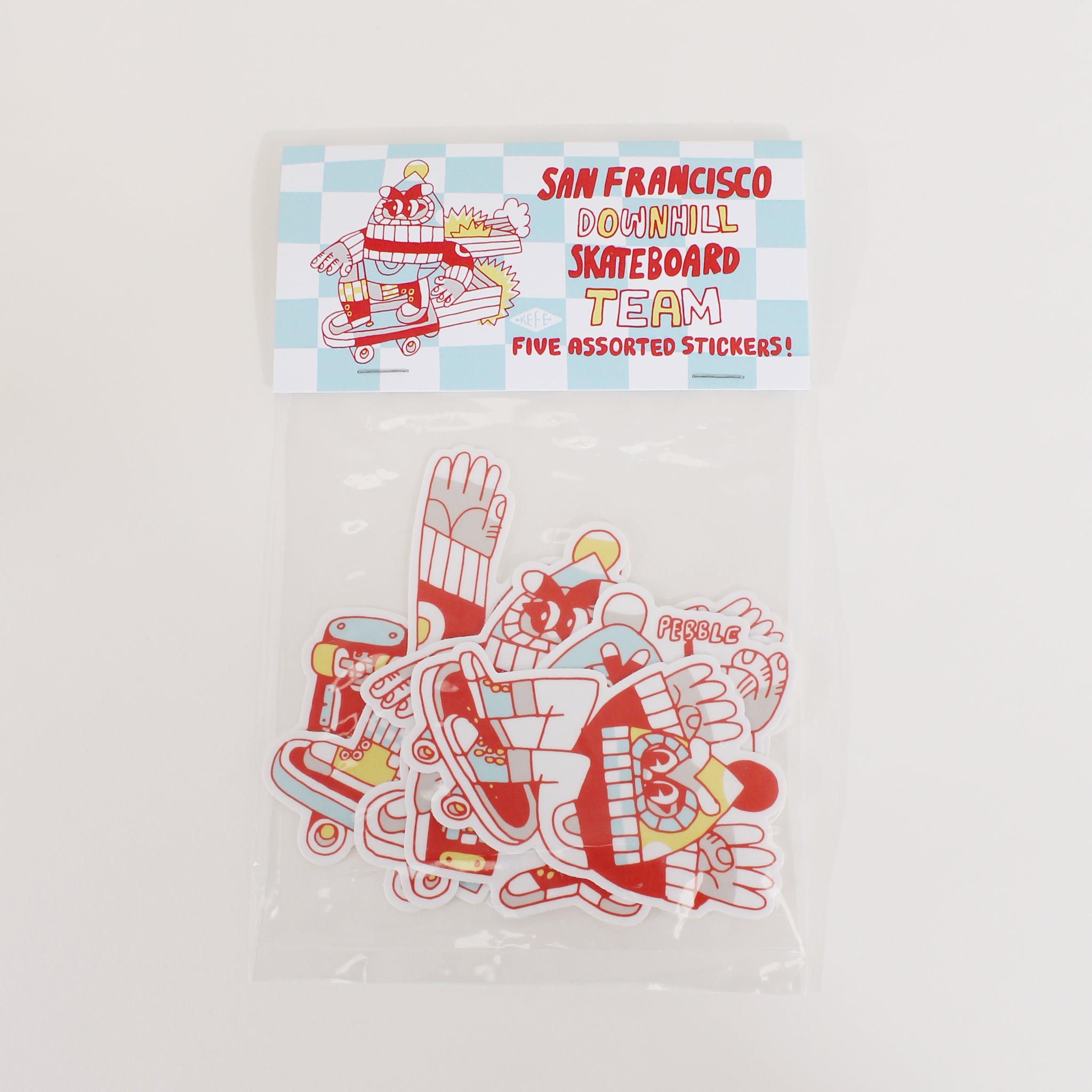 KEFE Downhill Skateboard Team Sticker Pack - SFMOMA Museum Store