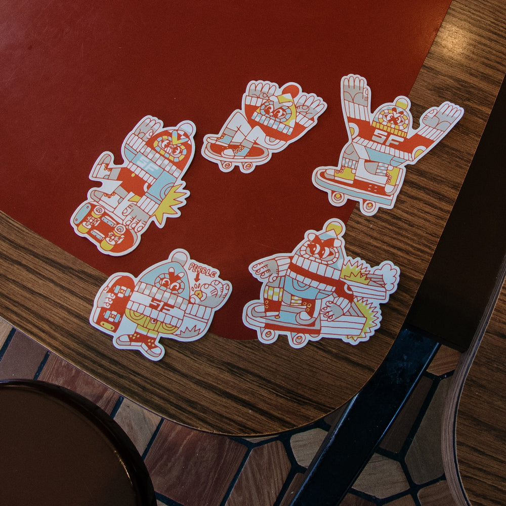 KEFE Downhill Skateboard Team Sticker Pack