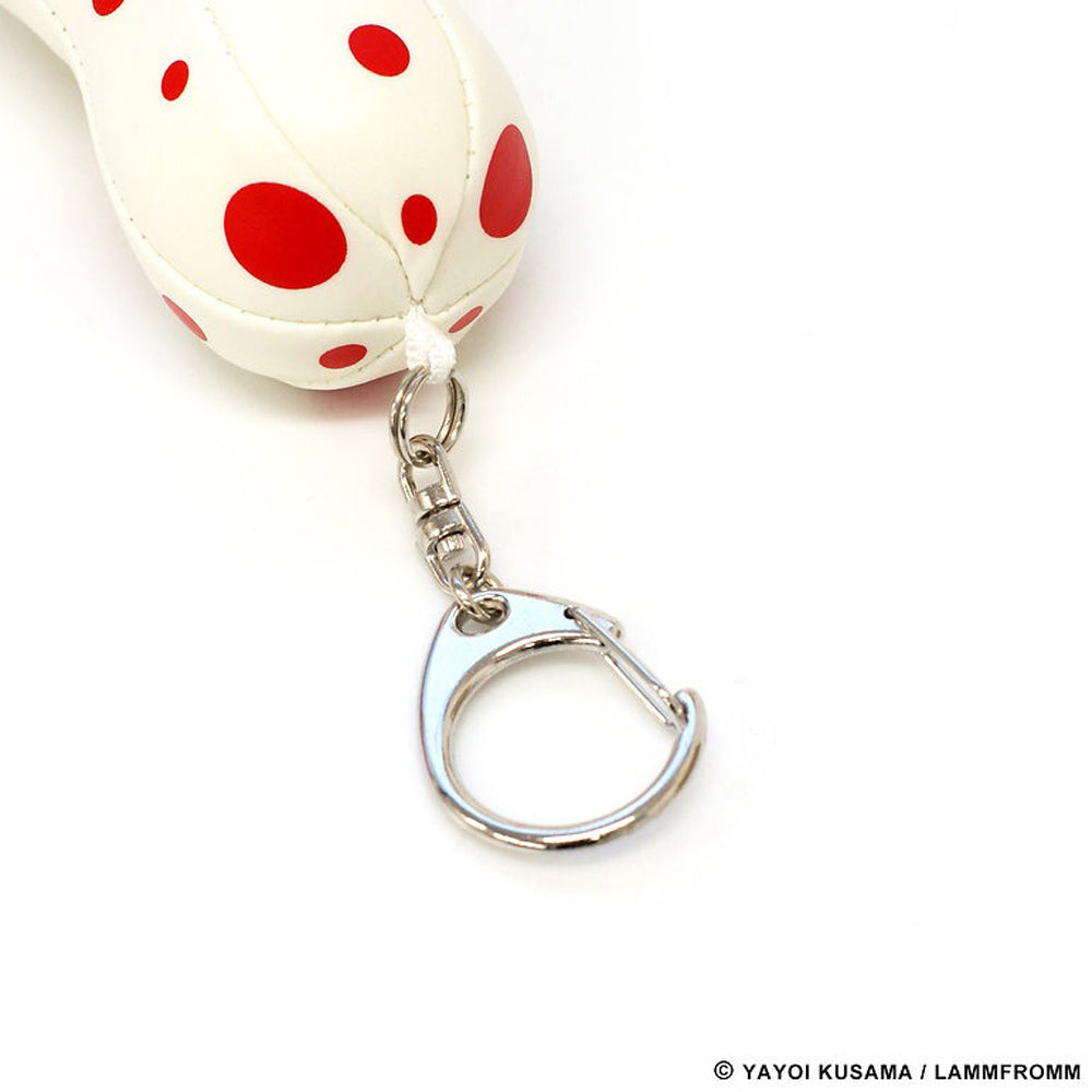 Close up of  Yayoi Kusama Balloon Mascot: Red and White