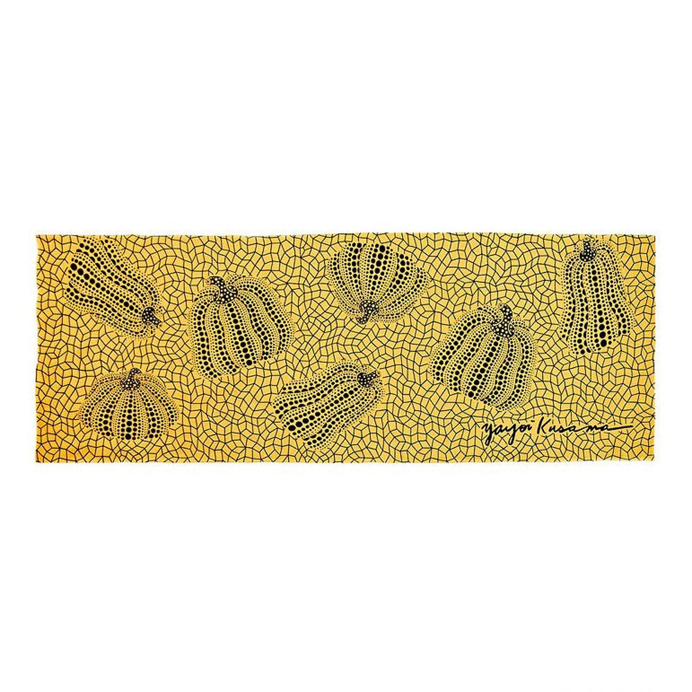 Full view of Yayoi Kusama Pumpkin Hand Towel: Yellow