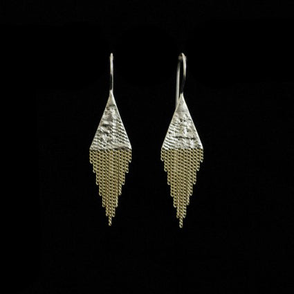 Lil Triangle Dangle Silver + Brass Earrings - SFMOMA Museum Store