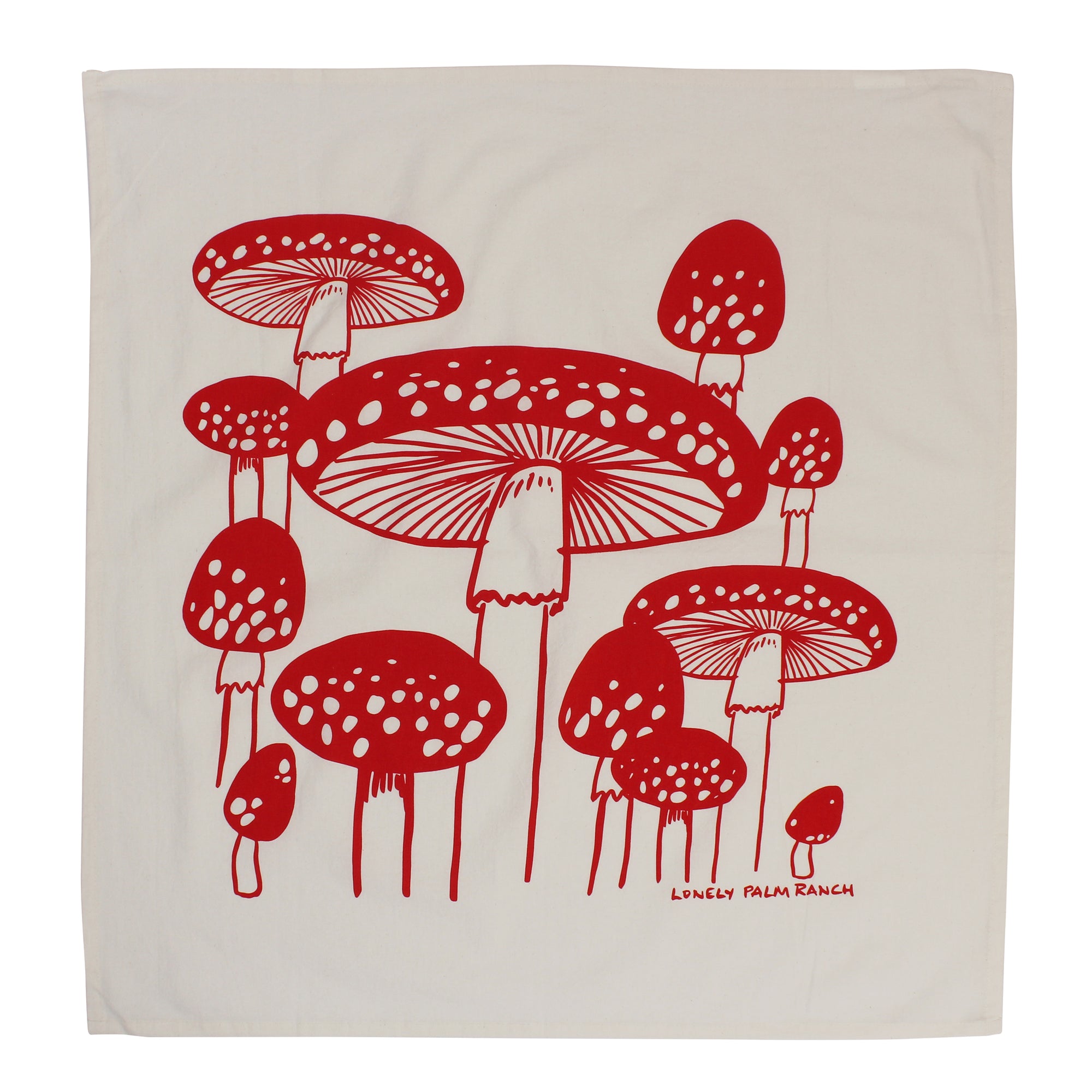 Amanita Mushroom Tea Towel by Lonely Palm Ranch