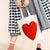 Love Red Heart Knit Tote