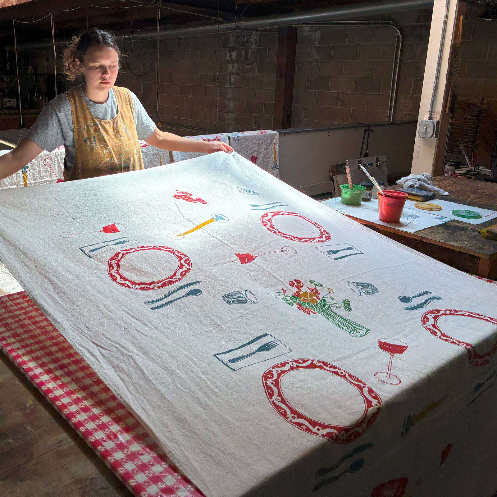 Lucy Stark and her Table Cloth